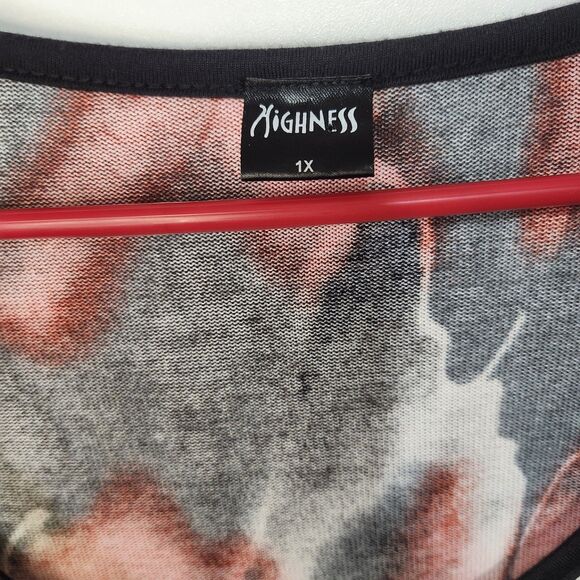 Highness Women 1X Asymmetrical Tunic Dress Art Wear Patchwork Lagenlook - Picture 3 of 11